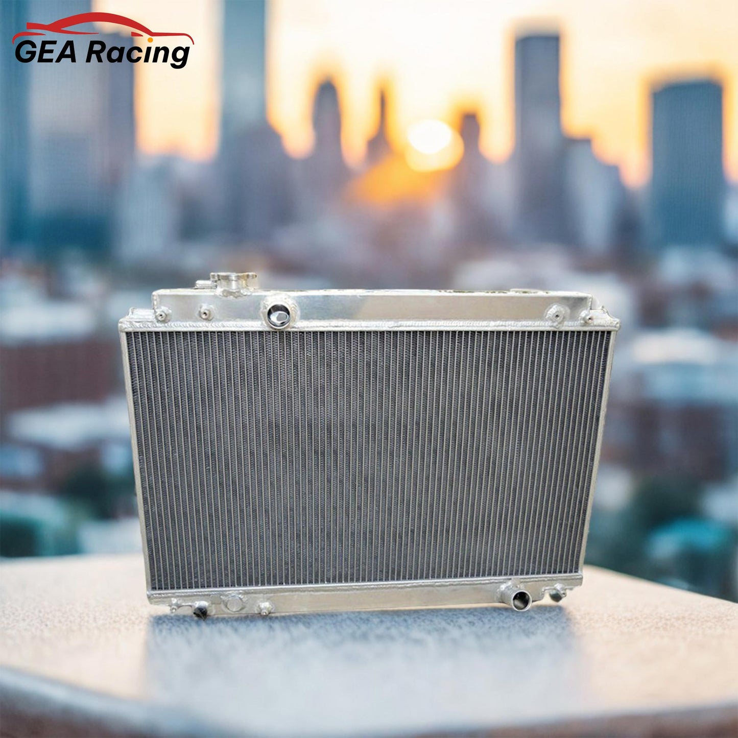 A performance aluminum radiator installed in a clean Lexus SC300 with a 2JZ-GE engine, a vital upgrade for this iconic coupe.