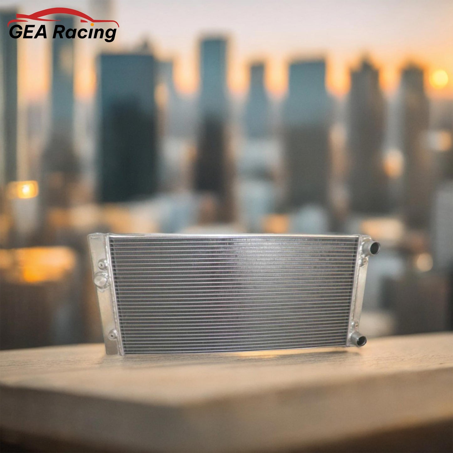 A performance aluminum radiator installed in a clean VW Golf MK3 GTI engine bay, demonstrating a perfect fit and an essential cooling system upgrade.
