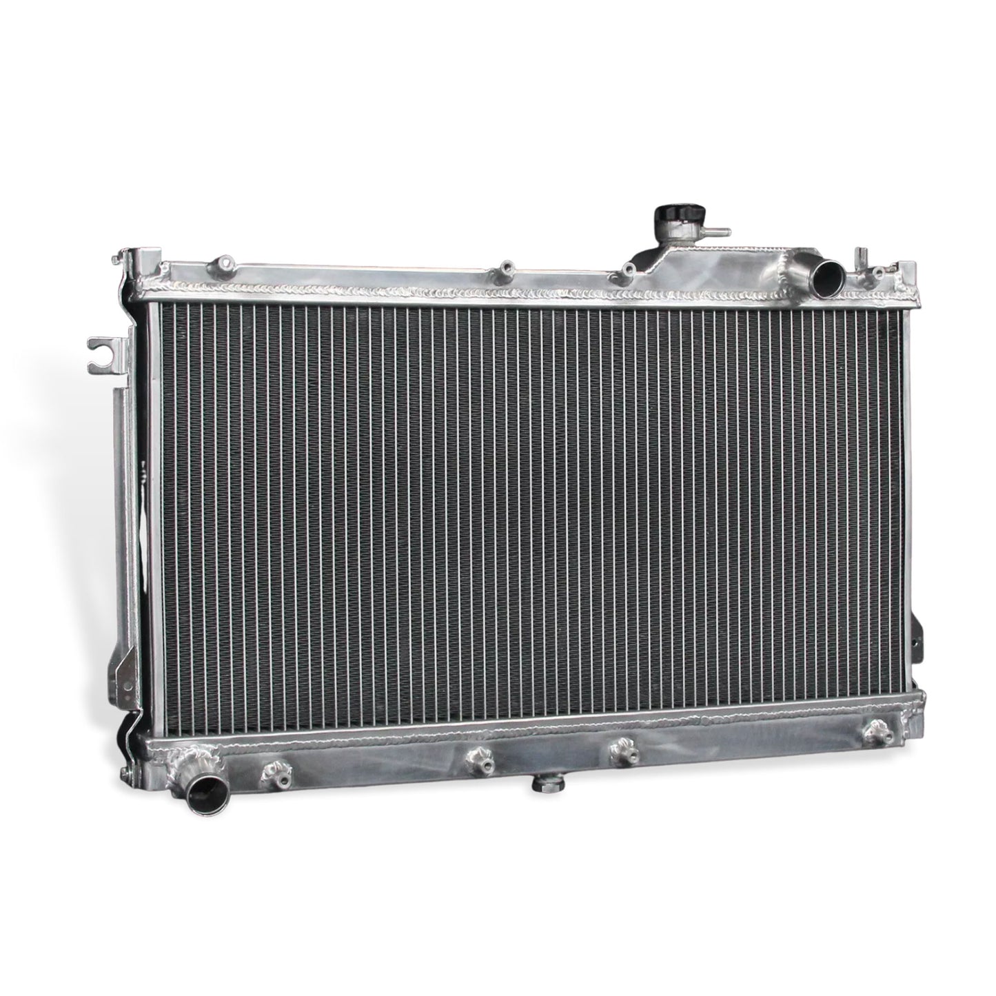 Aluminum radiator 2-row right side view Mazda Miata LE/SE STO-M Edition (1990-1997) Pressure Tested