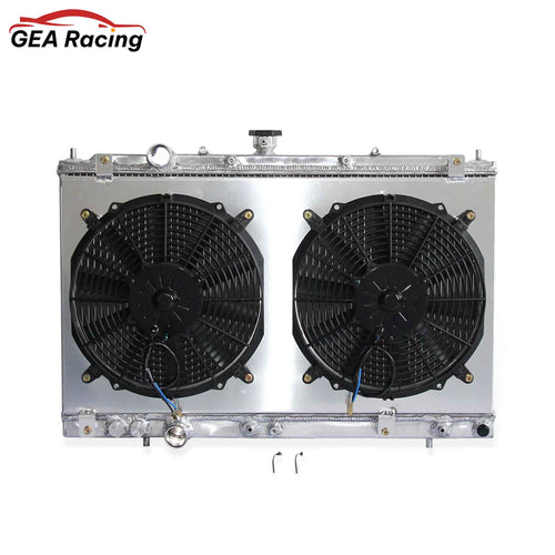 Aluminum radiator fan shroud 2-row front mounting points Mitsubishi Mirage (1997-2002) Direct Fit