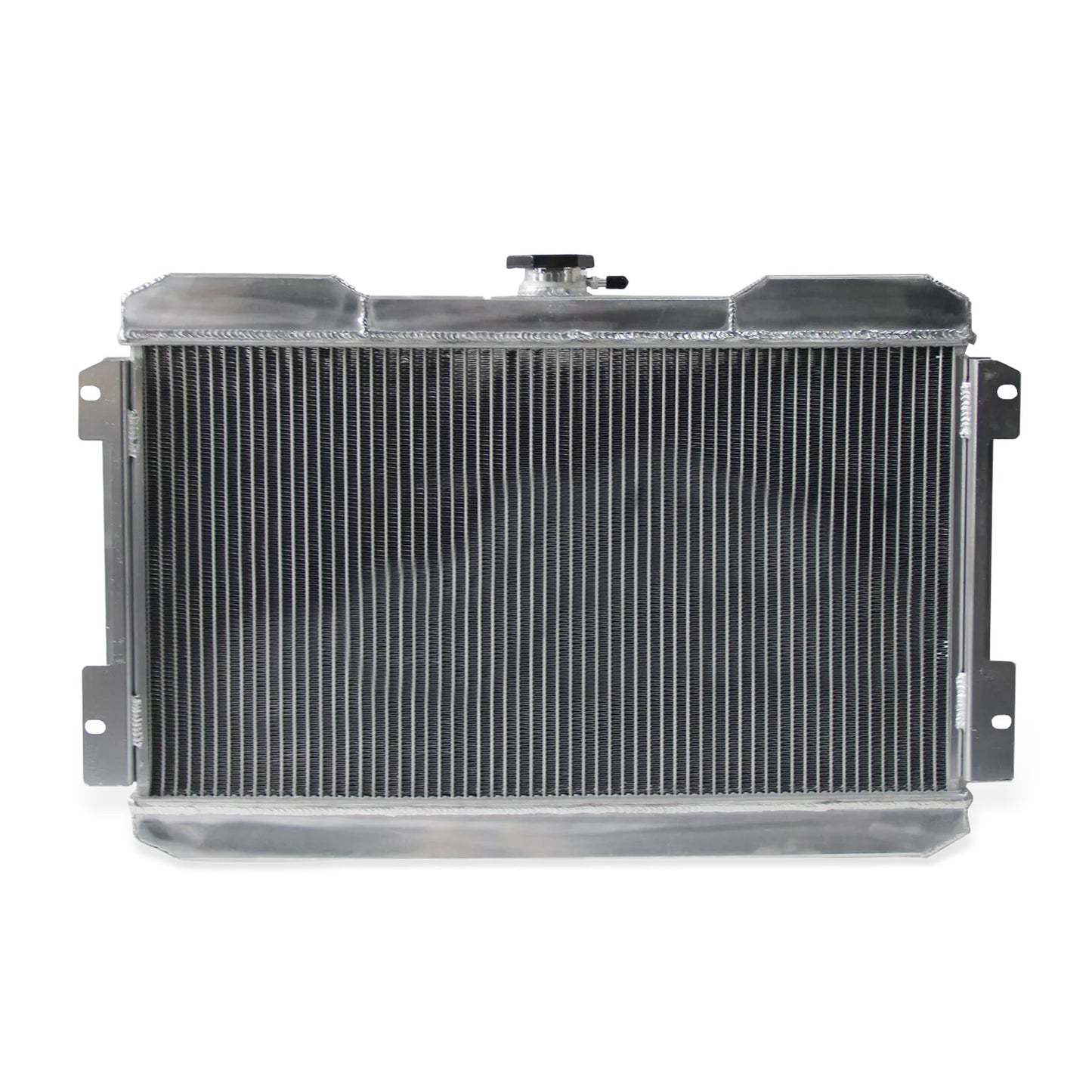 Aluminum radiator 3-row back view Nissan 720 (1983-1986) Direct Fit