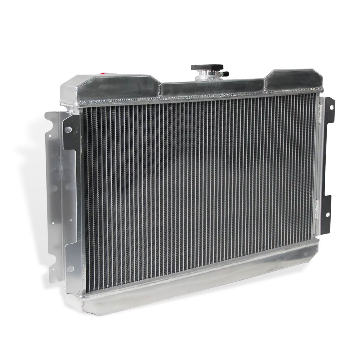 Aluminum radiator 3-row left rear view Nissan 720 (1983-1986) Pressure Tested