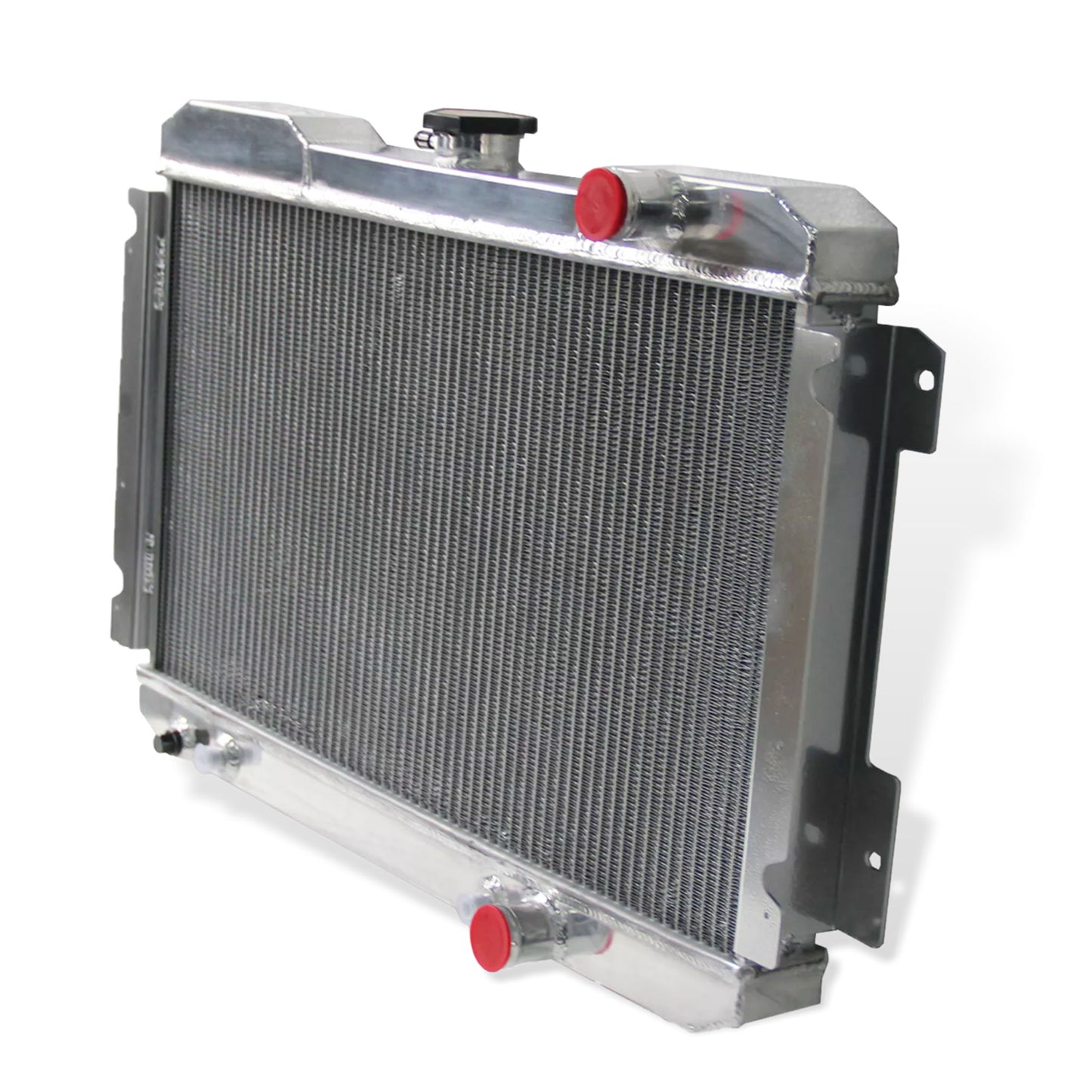 Aluminum radiator 3-row right side view Nissan 720 (1983-1986) OEM Mounts