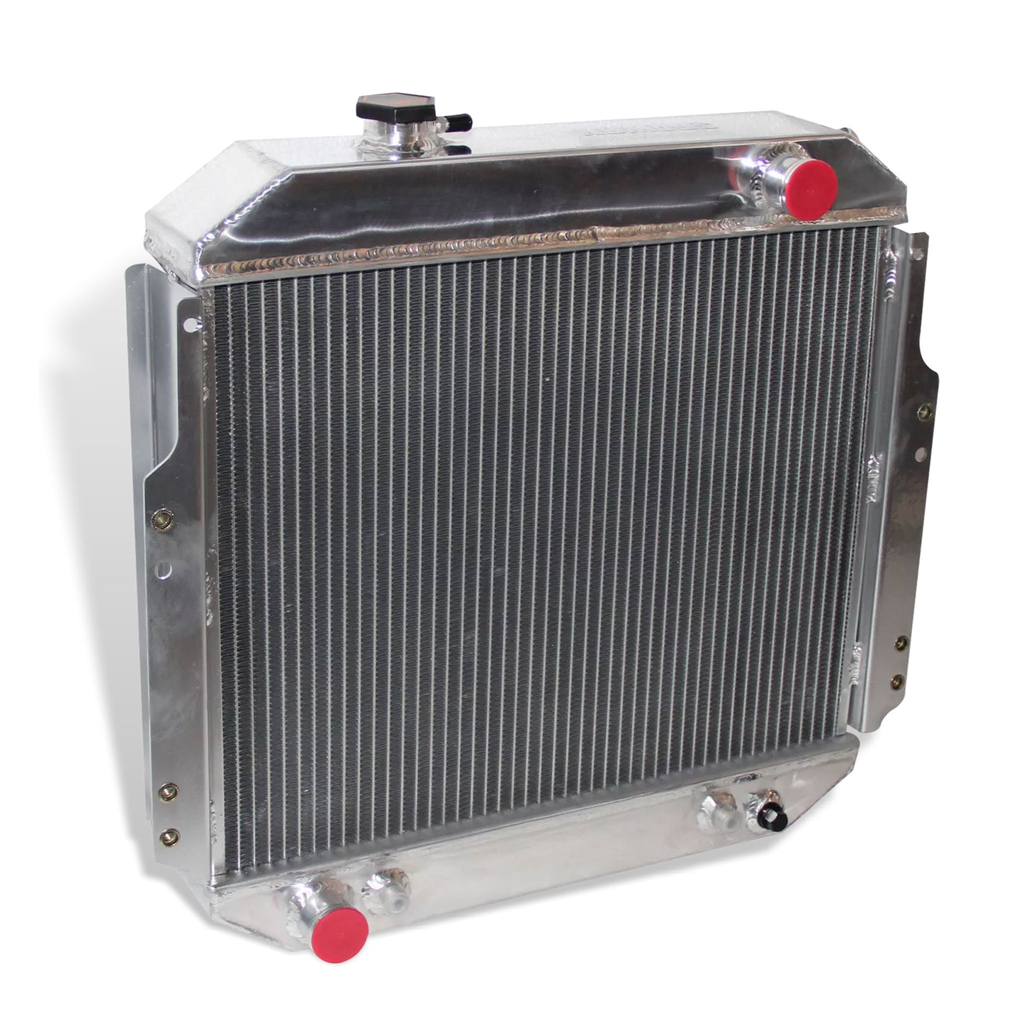 Aluminum forklift radiator 3-row left side view Nissan Forklift A10/A25/H20 (1988-1992) Pressure Tested