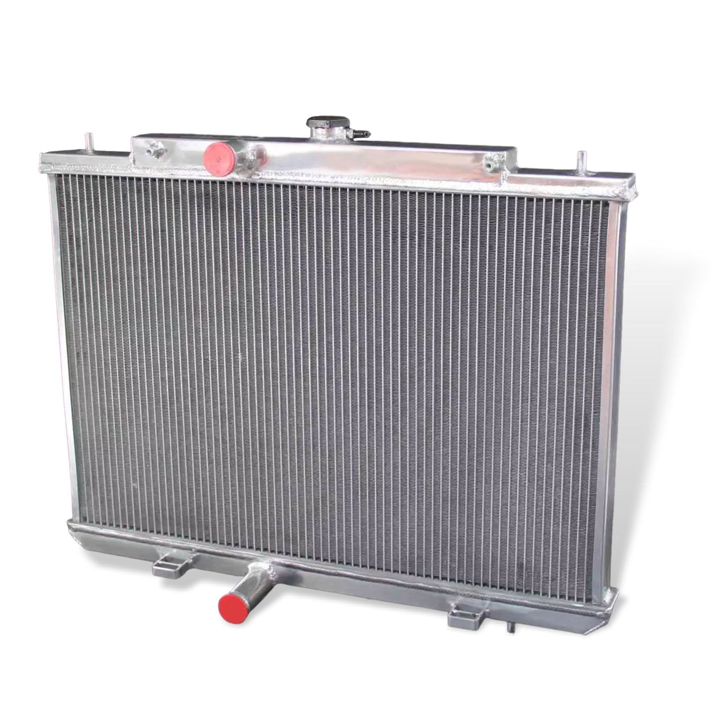Aluminum radiator 3-row right side view Nissan Rogue Select (2008-2015) OEM Mounts