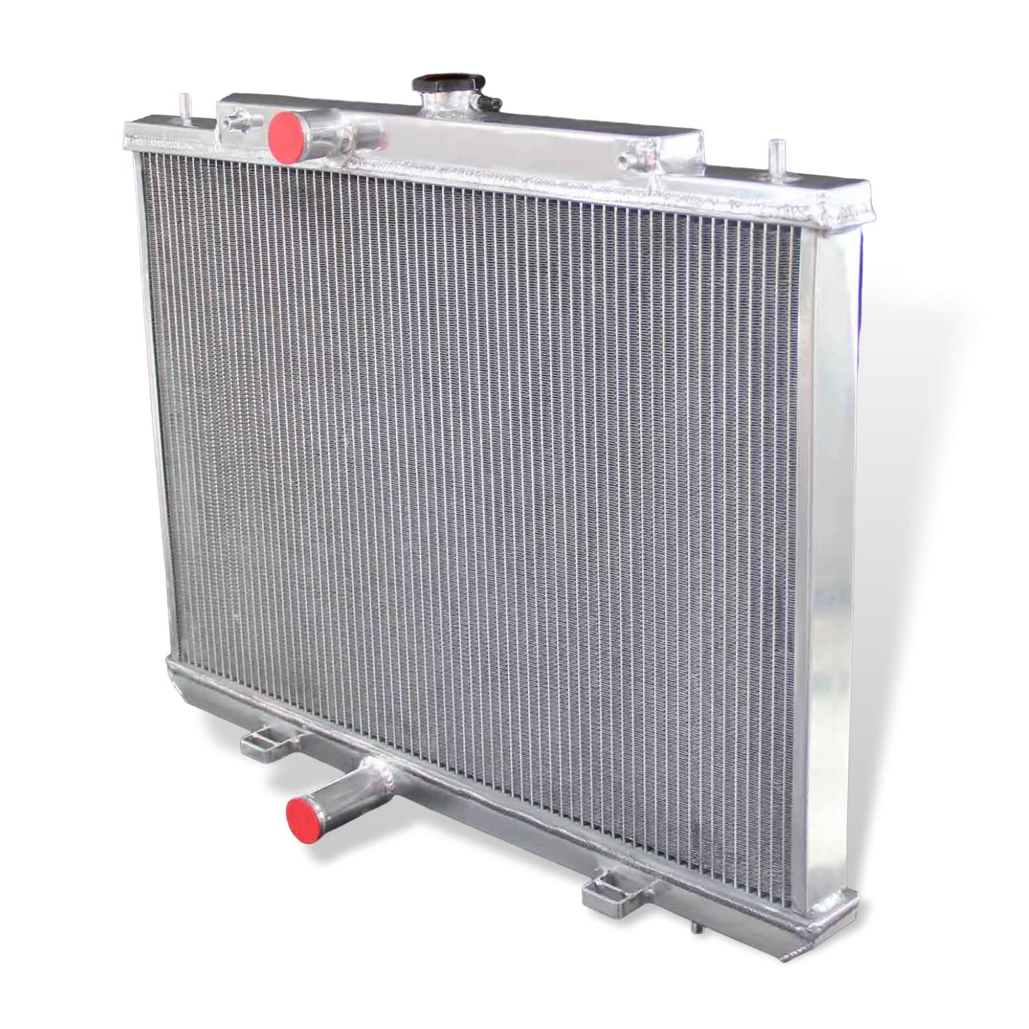 Aluminum radiator 3-row right side view Nissan Rogue Select (2008-2015) OEM Mounts
