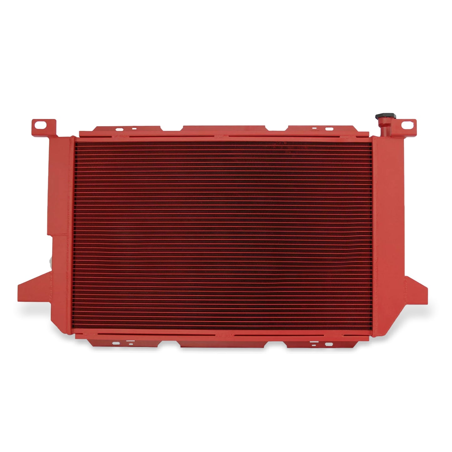 OEM-Spec Mounting Brackets on Red Radiator - No Modification Required for 1985-1997 Ford Trucks 5.8L V8