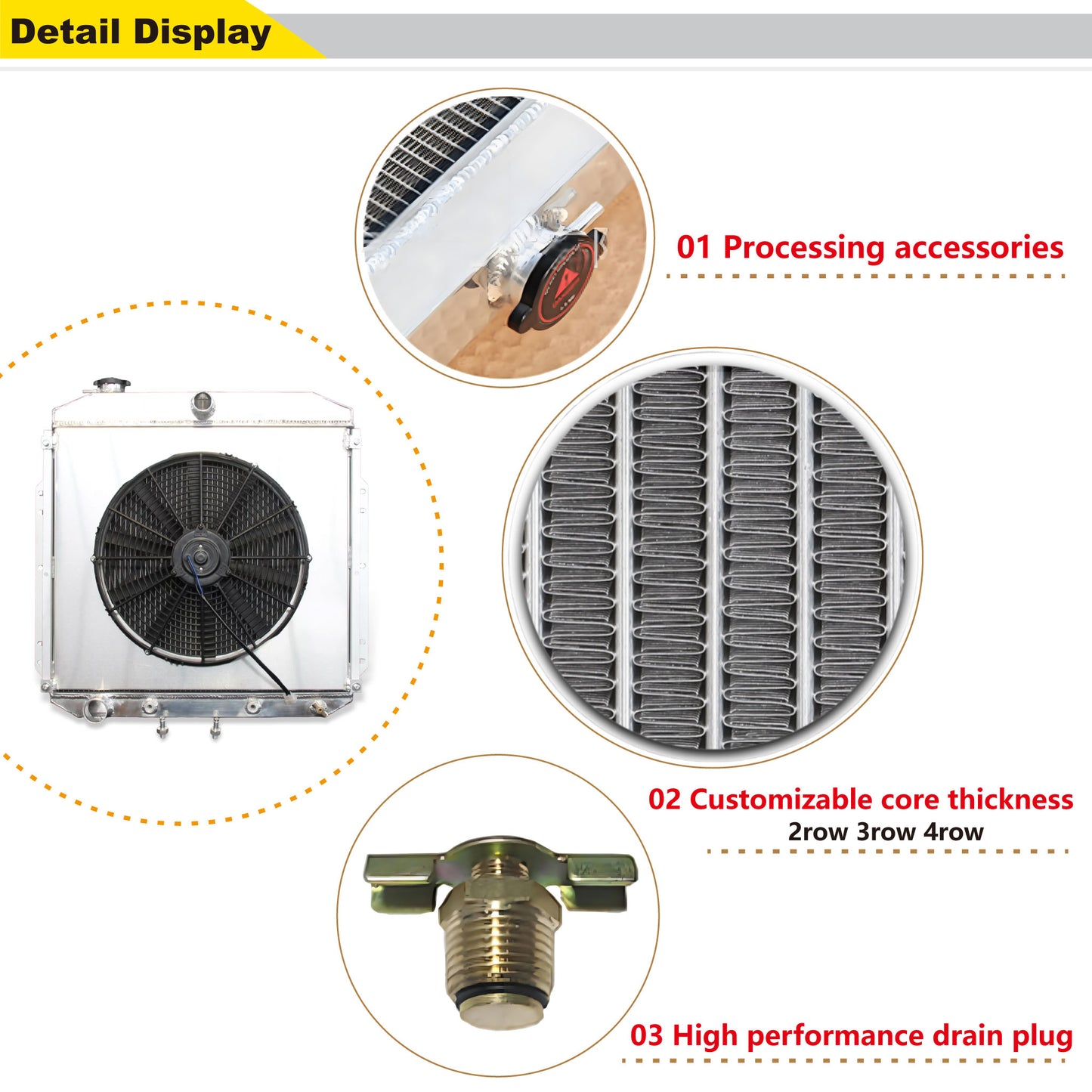 Powder-Coated Radiator & Fan Shroud Welded Seam Detail for 1953-1956 Ford F-Series 3.6L L6 Pickup