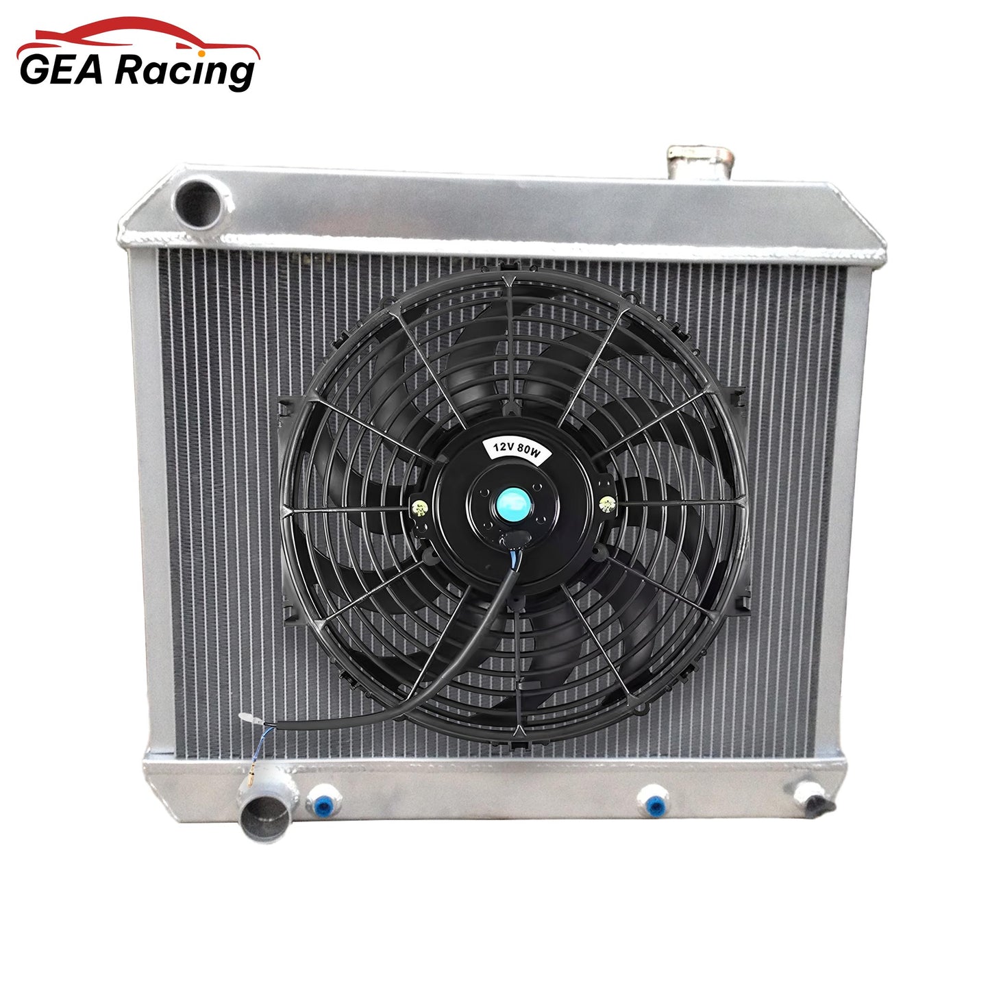 Complete cooling system: 3-row aluminum radiator with a high-CFM fan for a 1960-1965 Cadillac or Oldsmobile.