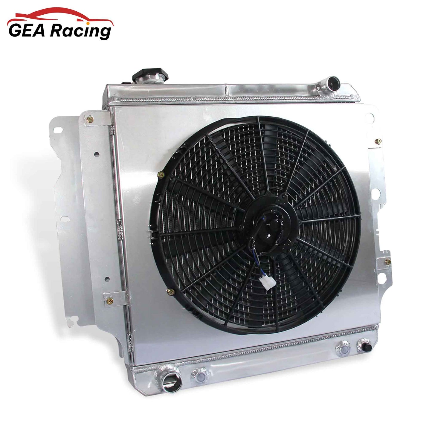 Aluminum Radiator Fan Shroud front mounting points Wrangler YJ/TJ (1987-2006) 4.0L/2.4L L4/L6 3 Row Direct Fit