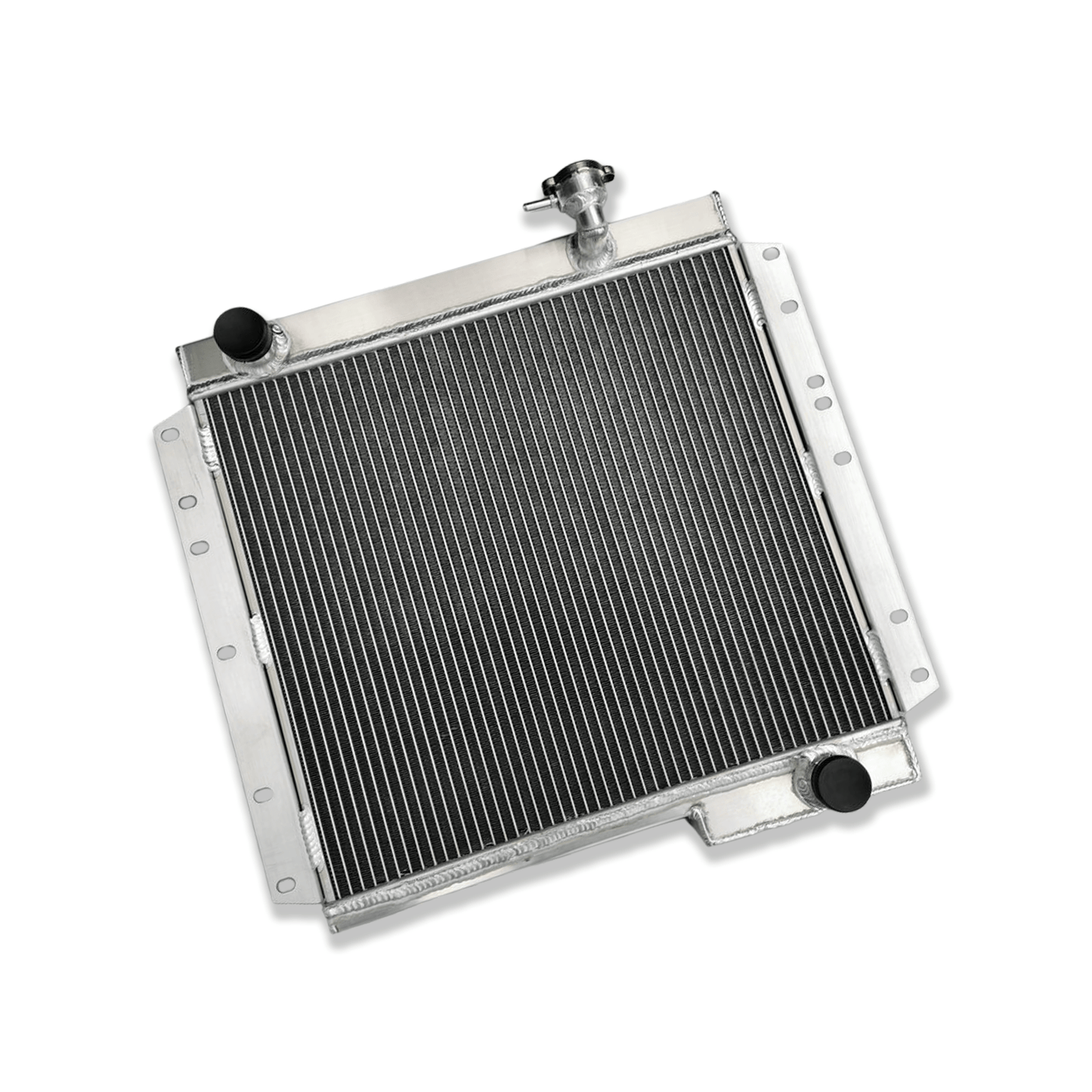 Right side of the 3-row radiator for the classic Toyota Land Cruiser FJ43, showcasing its superior cooling capacity.