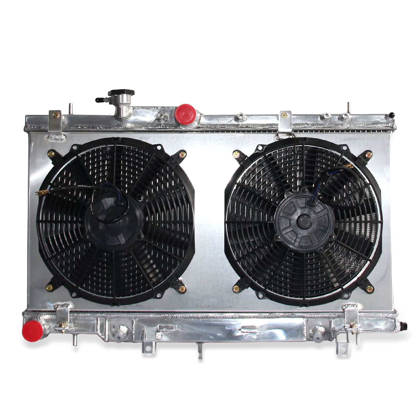 Aluminum radiator fan shroud 2-row front mounting points Subaru Impreza Saab Baja 9-2X (2003-2007) Direct Fit
