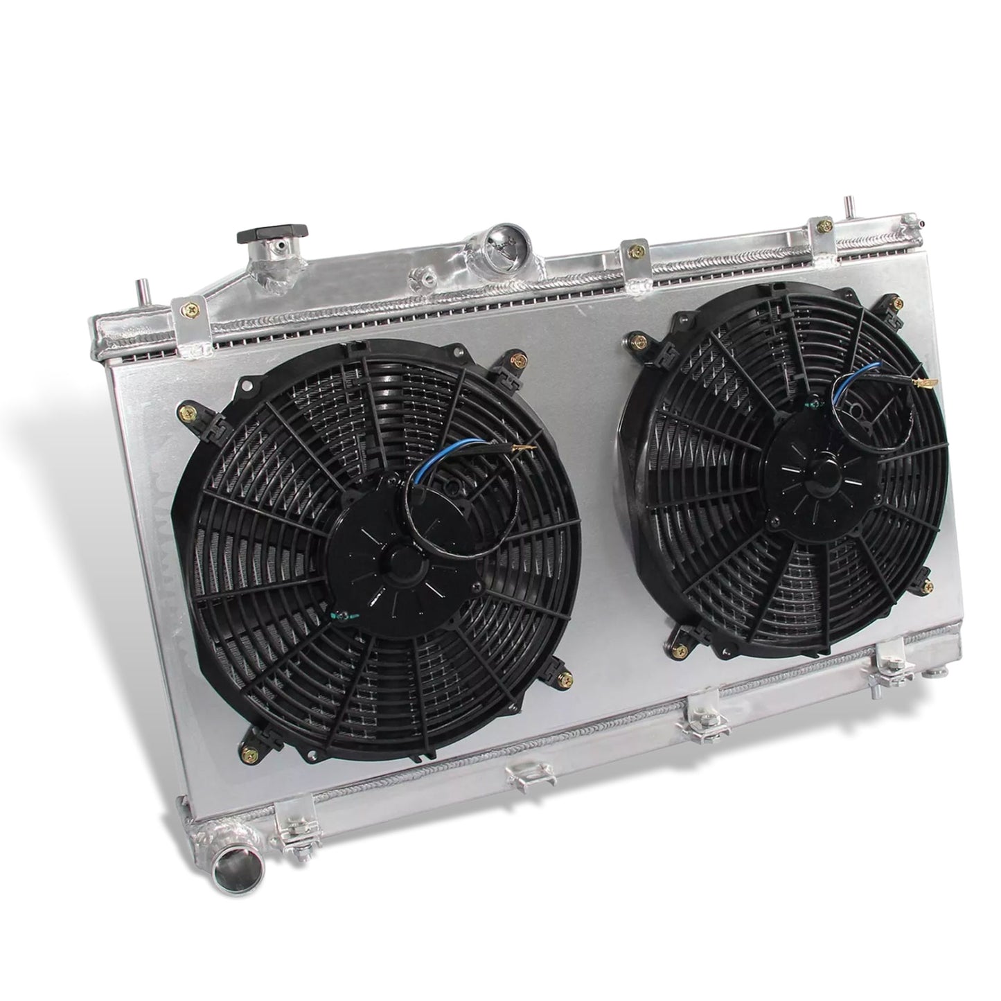 Aluminum radiator fan shroud 2-row left side view Subaru Impreza WRX STI GT (2009-2015) Direct Fit
