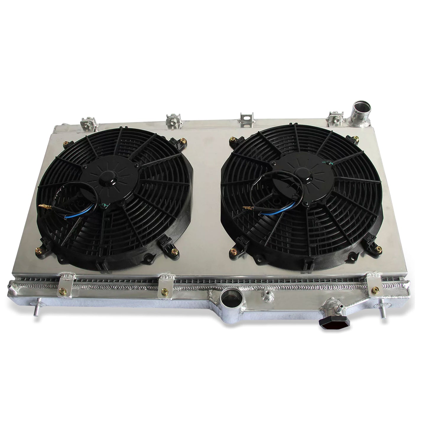 Aluminum radiator fan shroud 2-row top view Subaru Impreza WRX STI GT (2009-2015) Pressure Tested