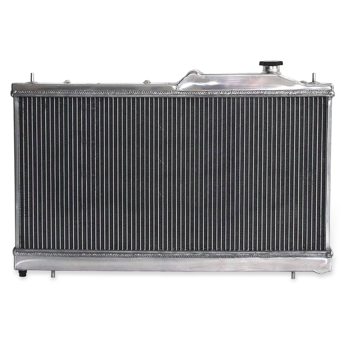 Aluminum radiator 2-row back view Subaru Outback WRX Legacy VA (2010-2020) OEM Mounts