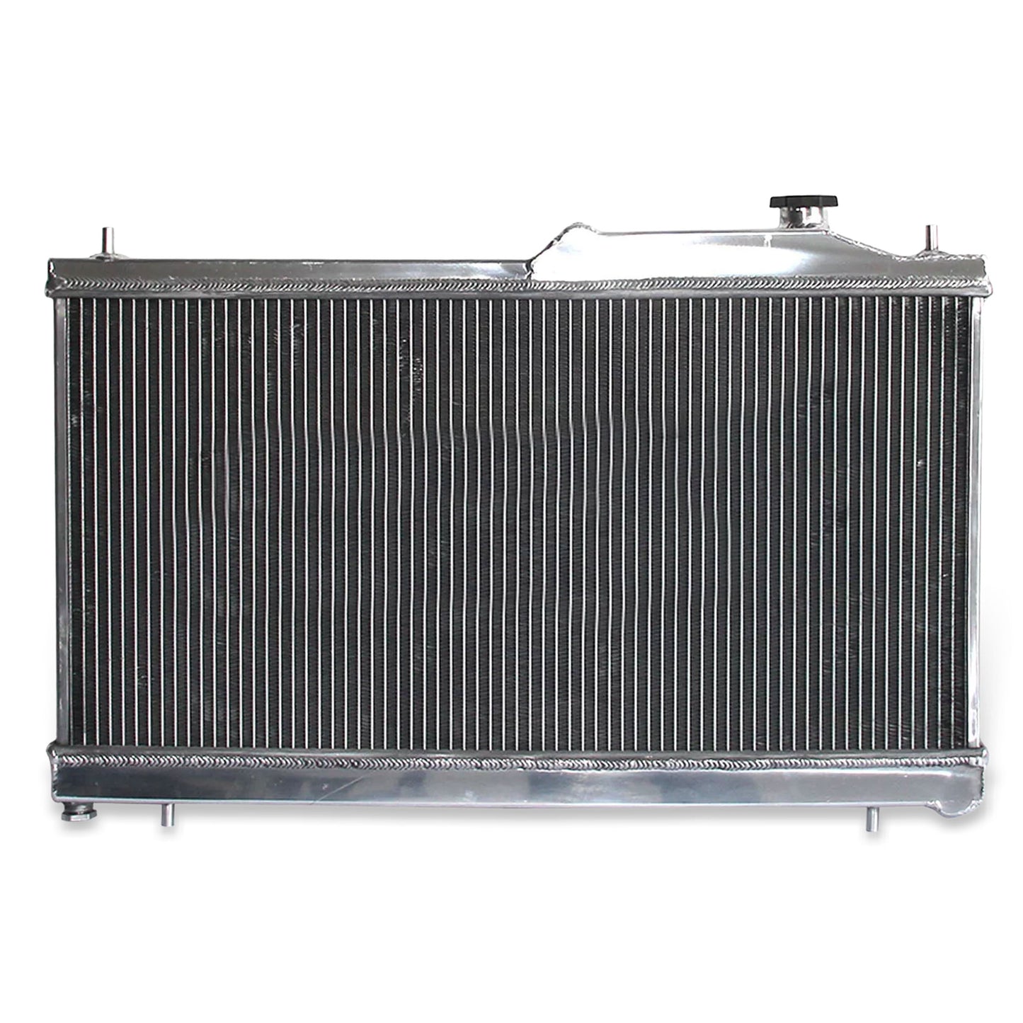 Aluminum radiator 2-row back view Subaru WRX STI Impreza (2008-2014) OEM Mounts