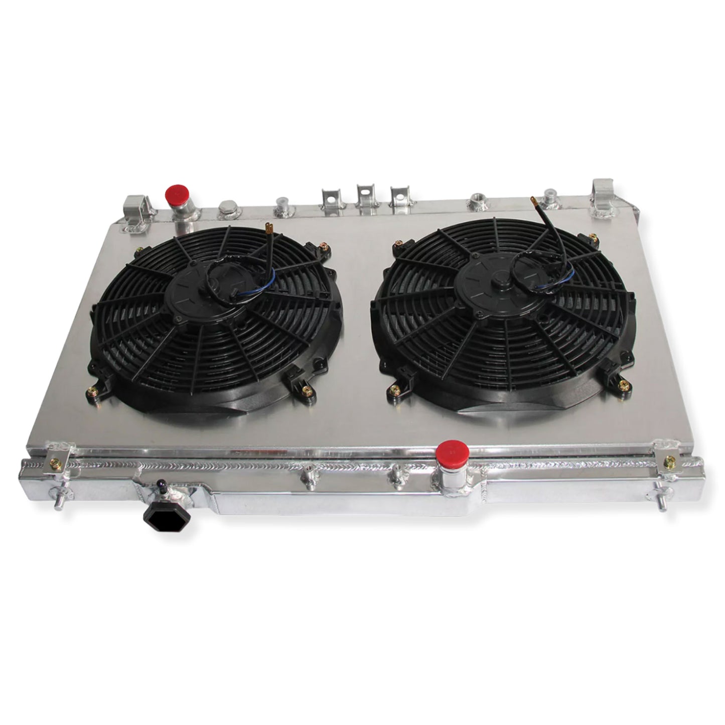 Aluminum fan shroud 2-row 34mm core top view Toyota Camry Solara (1997-2001) Direct Fit