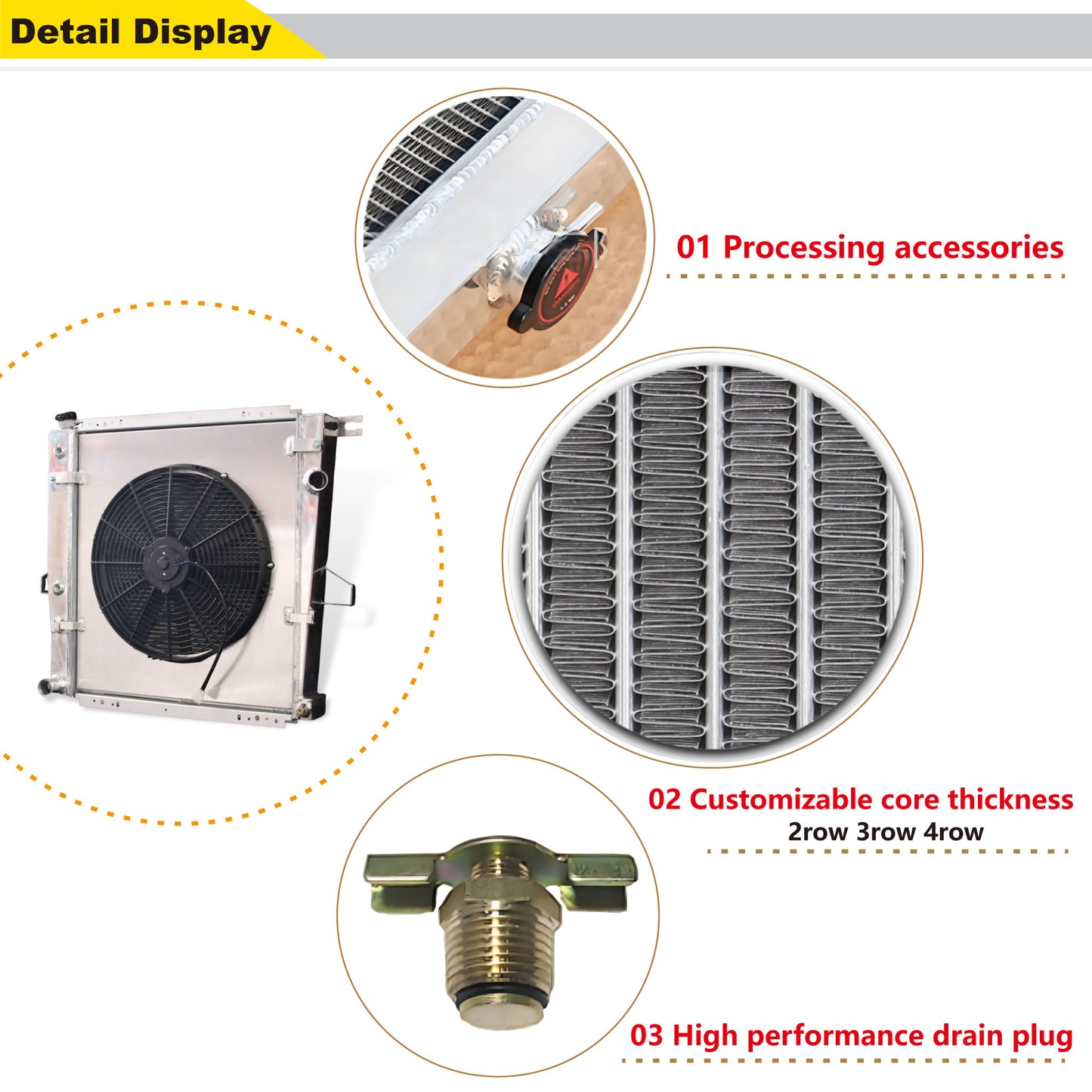 Powder-Coated Radiator Welded Seam Detail 4.0L V6 (2000-2001) 40% Cooling Efficiency