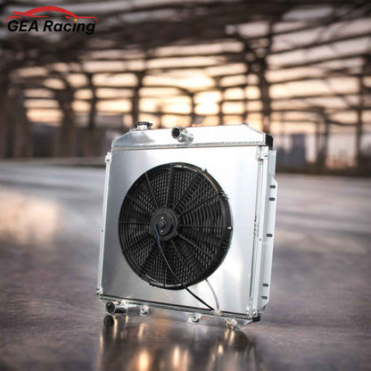 Aluminum Radiator with Fan Shroud for 1953-1956 Ford F100, F250, F350 3.6L L6 Pickup Truck, high-performance cooling system, front angled view display
