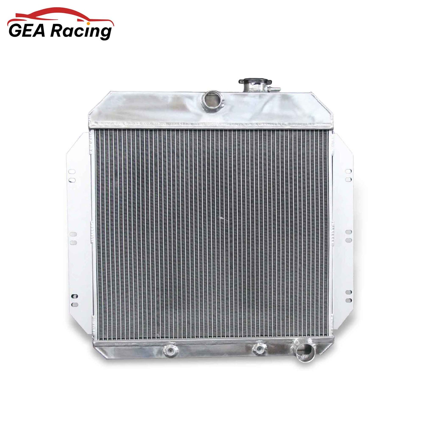 Front view of the 3-Row 52mm high-performance aluminum radiator for 1960-1962 Chevrolet Chevy Series with L6 or V8 engines.
