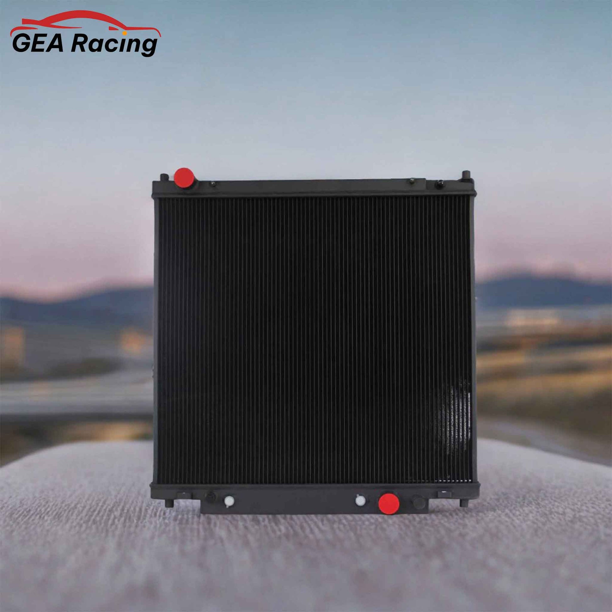 3 Row Aluminum Radiator for 1998-2005 Ford F-150, F-250, F-350, F-450 5.4L 7.3L V8 & 6.8L V10, high-performance cooling system, front angled view display