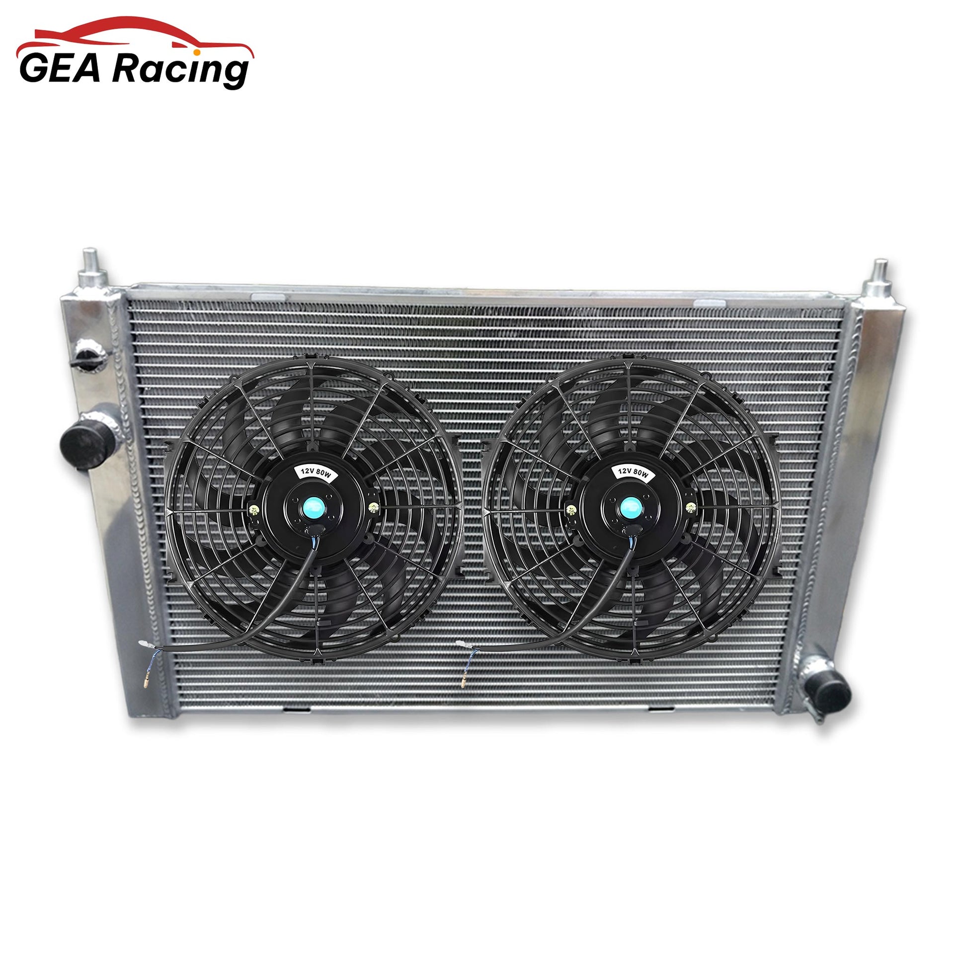Complete cooling solution: the aluminum radiator with matching dual fan and shroud kit for 1999-2004 Land Rover Discovery 2 V8.