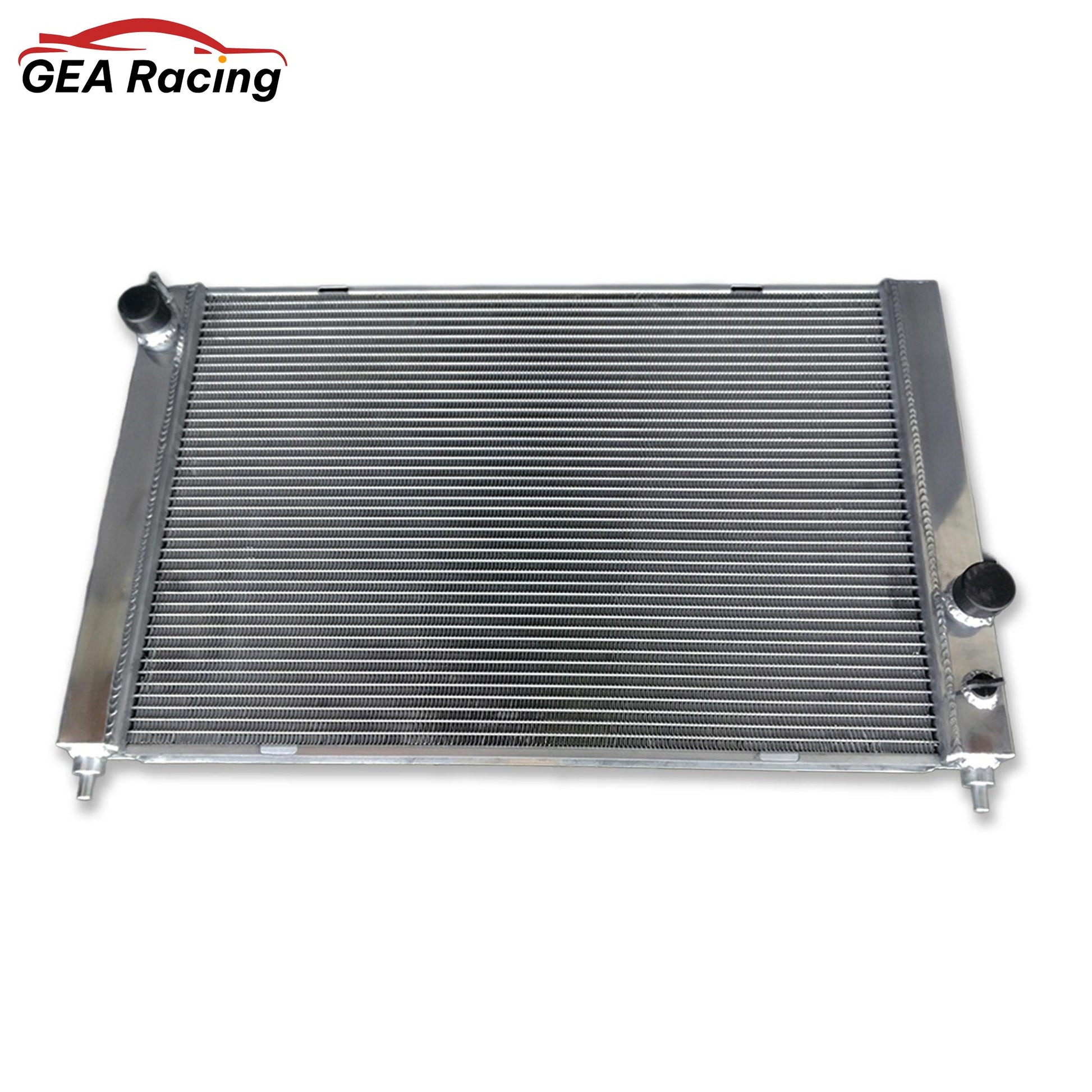 Front view of the full aluminum radiator for a 1999-2004 Land Rover Discovery II V8 4.0L & 4.6L with manual transmission, showing the cooling core.
