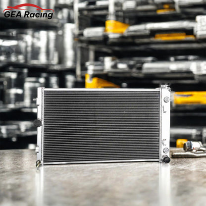 2 Row Aluminum Radiator installed in the engine bay of a 2005-2006 Pontiac GTO Base V8 6.0L, demonstrating perfect fitment and enhanced cooling performance.