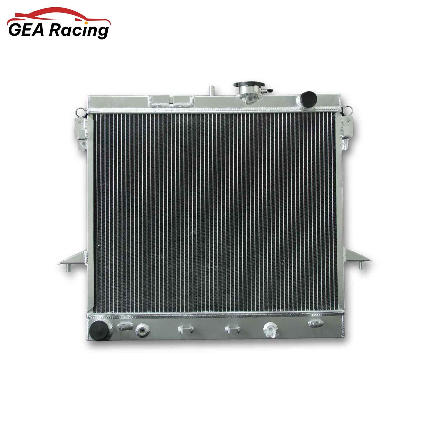 Front view of the 2-Row aluminum radiator for 2006-2012 Chevrolet Colorado, GMC Canyon, and Hummer H3/H3T with the 5.3L V8 engine.