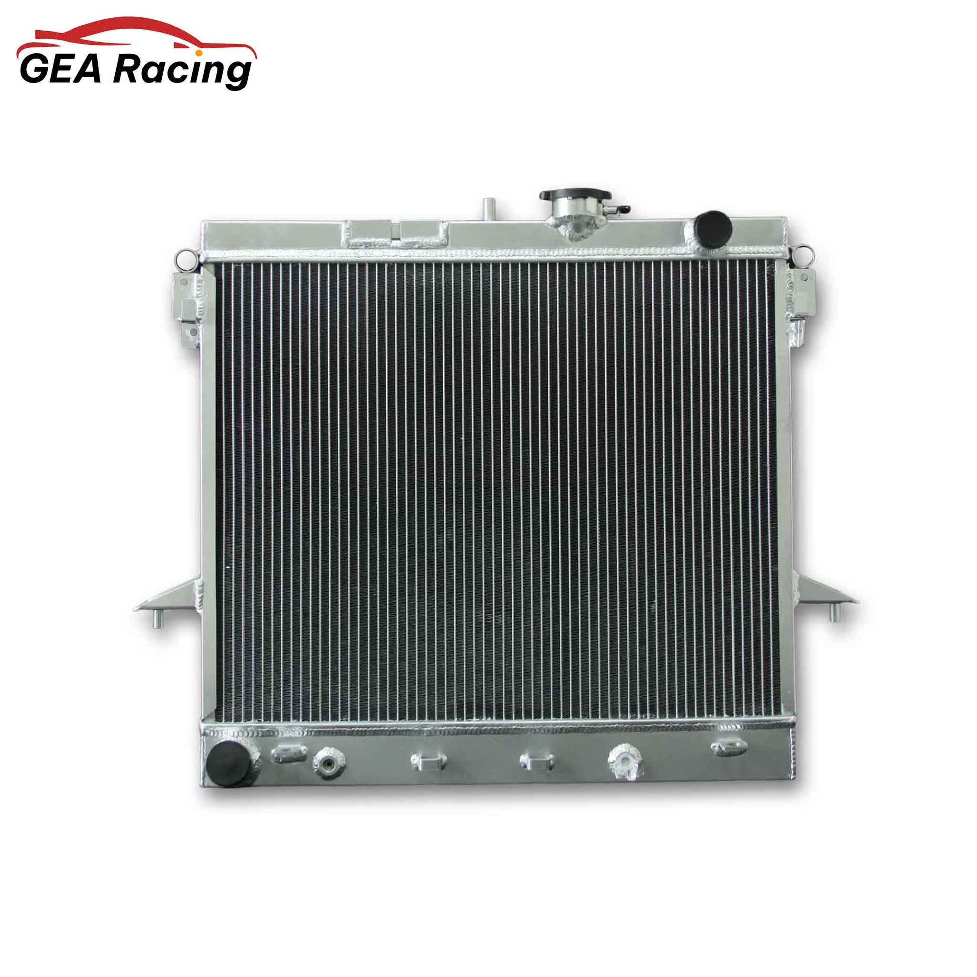 Front view of the 2-Row aluminum radiator for 2006-2012 Chevrolet Colorado, GMC Canyon, and Hummer H3/H3T with the 5.3L V8 engine.