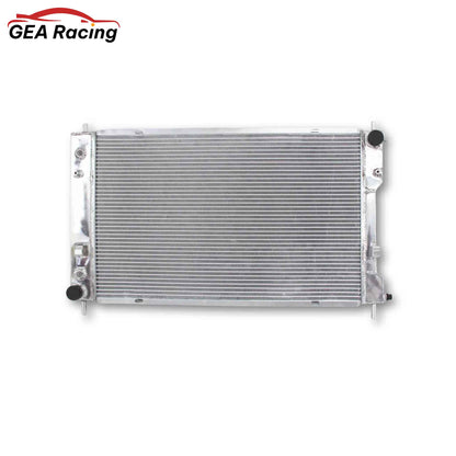 Front view of a 3-row aluminum radiator for 2008-2017 Chevrolet Equinox LT LS and GMC Terrain models with 3.6L V6 and 2.4L L4 engines, compatible with both AT & MT.
