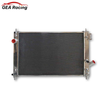 Front view of a 3-row full aluminum radiator for a 2009-2015 Chevrolet Aveo, Aveo5, Pontiac G3, and Wave with a 1.6L L4 engine, fits both AT & MT.