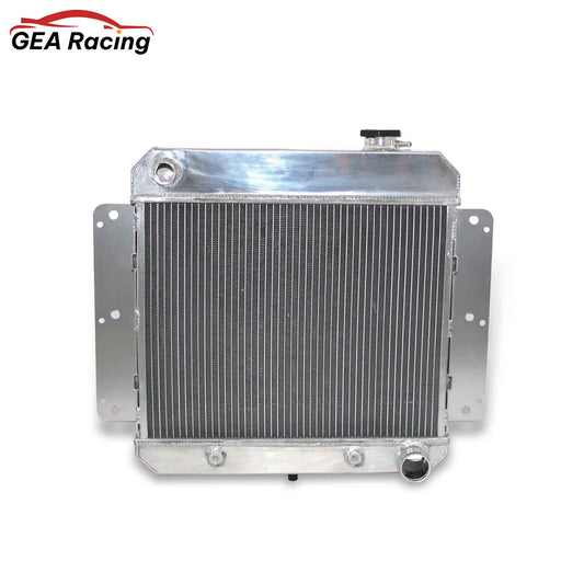 Front view of the 3-Row 52mm aluminum radiator for 1962-1967 Chevrolet Chevy Nova with a 6-cylinder engine.
