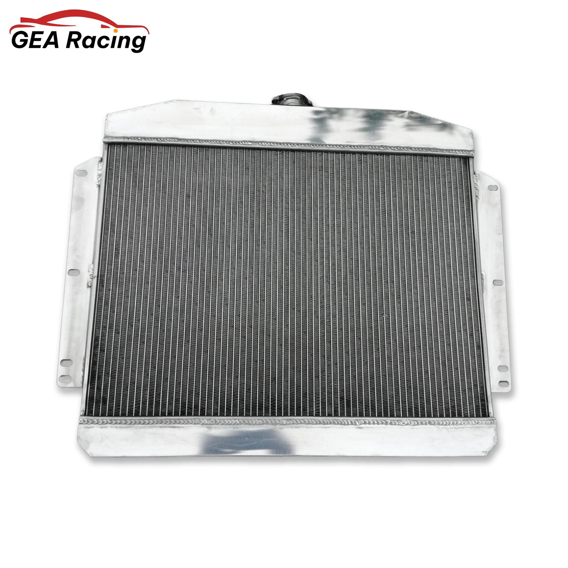 Back view of the 3 Row Core Aluminum Radiator for a 1949-1951 Mercury with a Chevy 350 swap, showing the cooling fins.