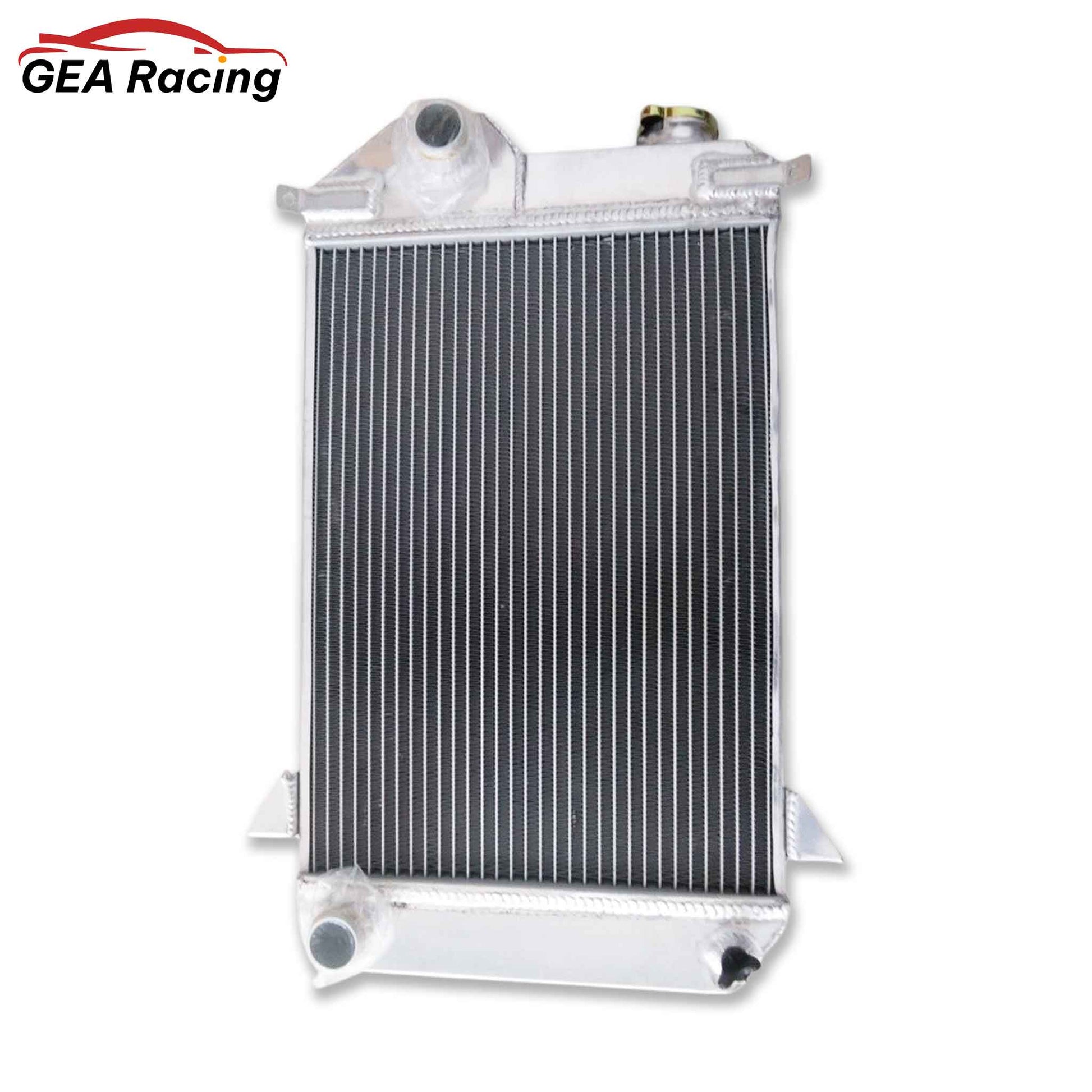 Front view of the 3-row aluminum radiator for a 1961-1965 Triumph TR4 with manual transmission (MT).