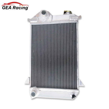 Front view of the 3-row aluminum radiator for a 1961-1965 Triumph TR4 with manual transmission (MT).