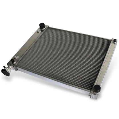 Top view of the 3 Row Aluminum Radiator for 88-95 Chevy/GMC C/K trucks, showing the robust filler neck, top tank, and mounting points.