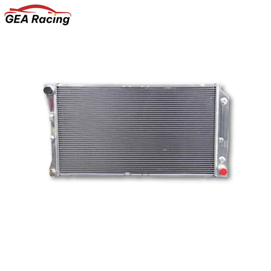 Front view of a 3-row full aluminum radiator for the 1994-1996 Chevrolet Caprice, Impala SS, and Buick Roadmaster 5.7L V8, showcasing the core and tanks.