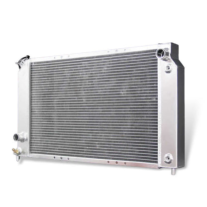Right side profile of the heavy-duty 3 Row Aluminum Radiator designed for the 1996-2000 Isuzu Hombre and its Chevy S10/GMC Sonoma counterparts.