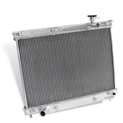 Left side profile of the 3 Row Aluminum Radiator, showing the core thickness and durable tank design for a 2002-2009 GMC Envoy.