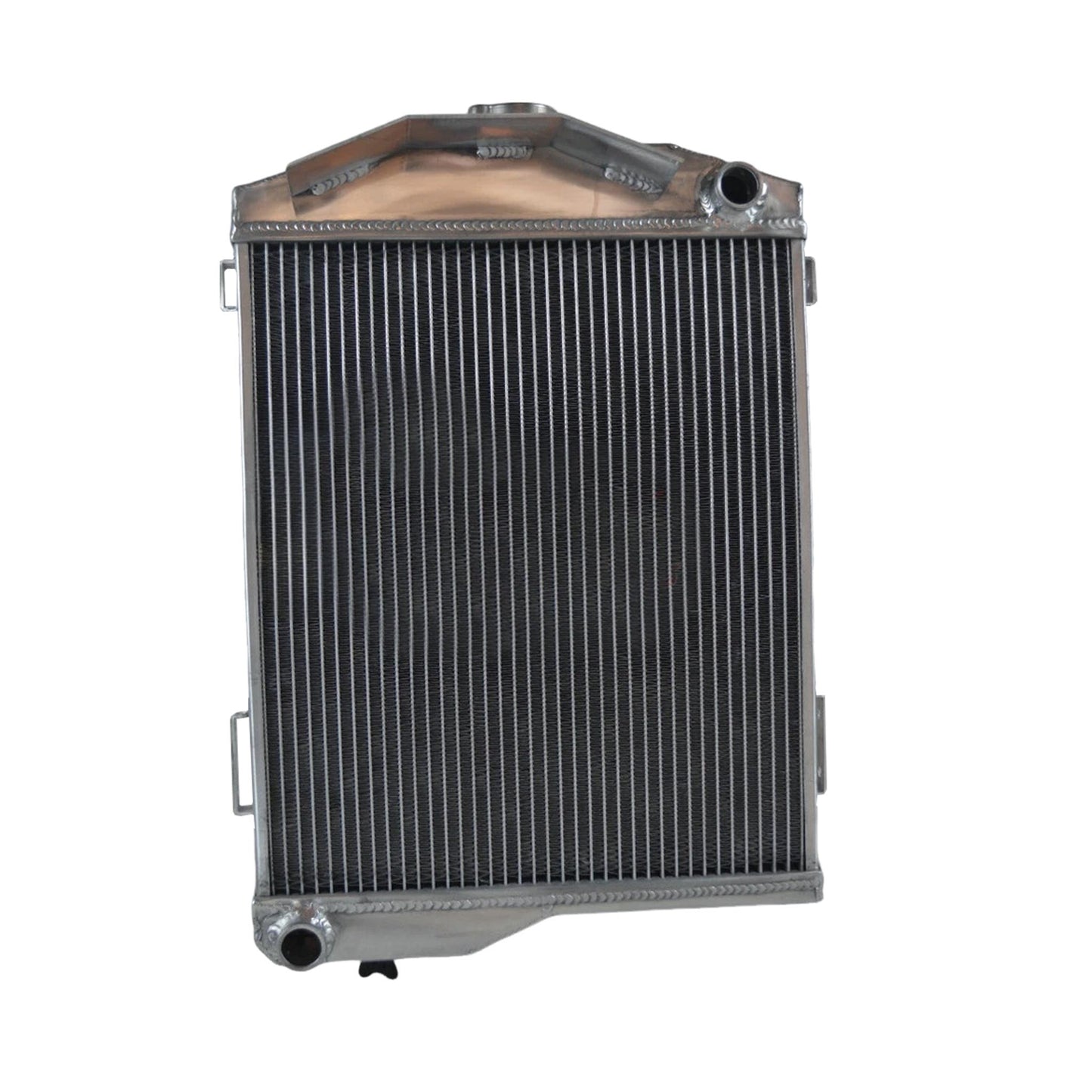 Front view of the 3-row aluminum radiator for the Austin-Healey 3000 (1959-1967) and 100-6 (1956-1959), showing the high-density core.
