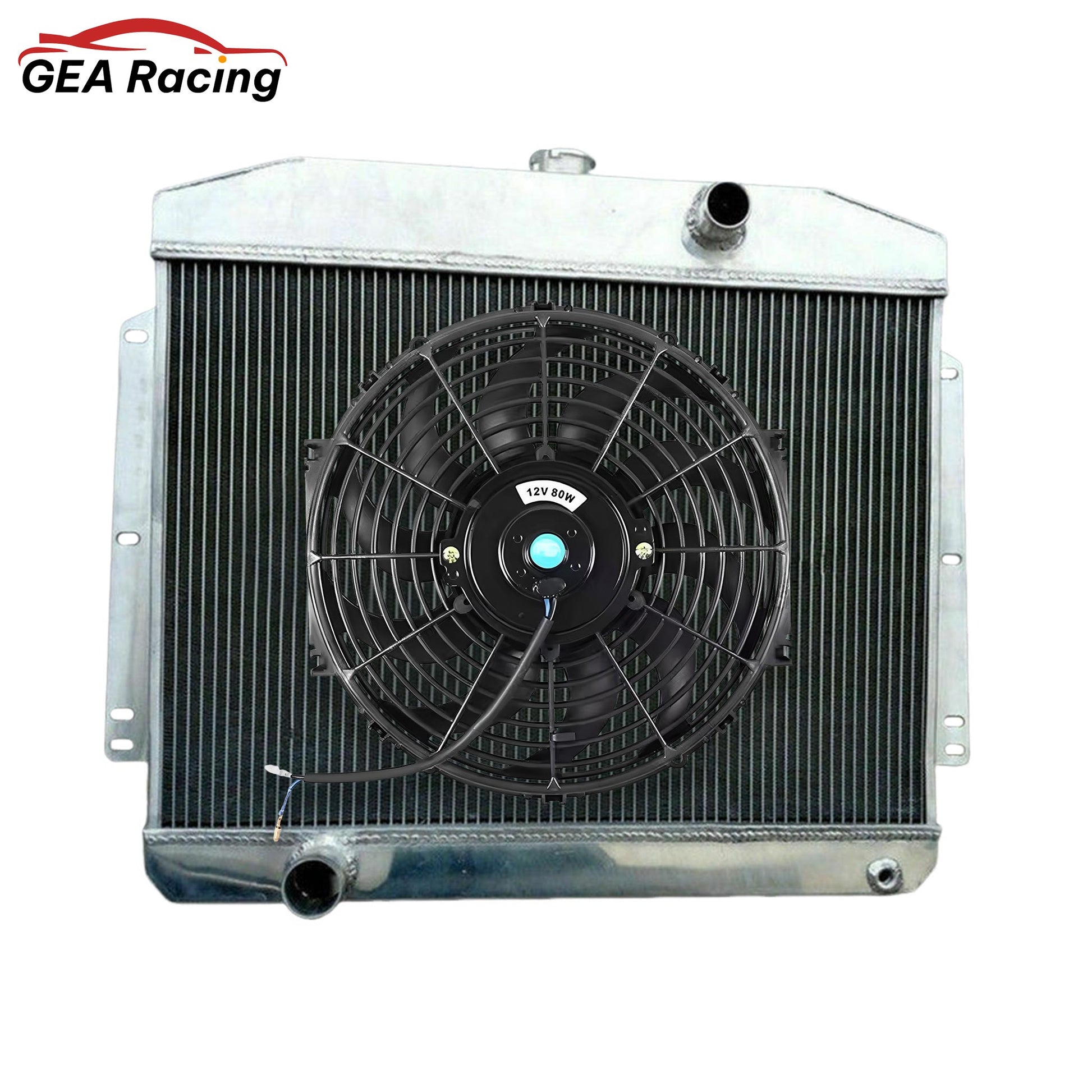 Complete cooling package: the 3 row aluminum radiator with a dual fan and shroud kit for maximum cooling on a 1949-1951 Mercury with a Ford 302.