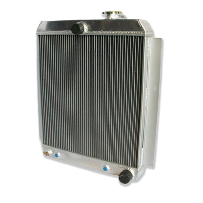 Right side profile of the durable aluminum radiator for a 1951 GMC 3800 pickup, highlighting the TIG welds.