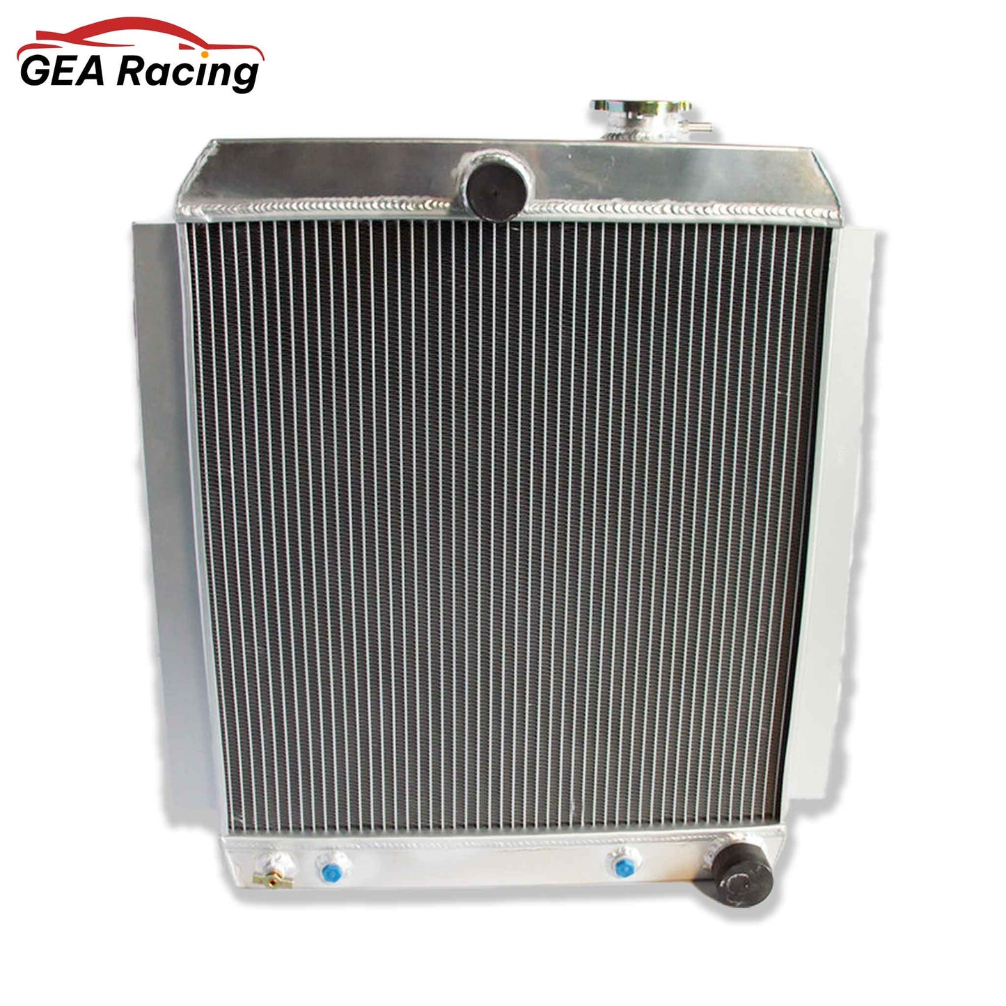 Front view of the 3-row aluminum radiator for a 1947-1954 Chevy 3100 or GMC pickup truck, fits both AT & MT.