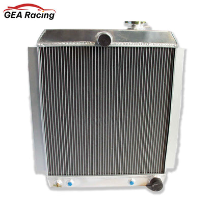 Front view of the 3-row aluminum radiator for a 1947-1954 Chevy 3100 or GMC pickup truck, fits both AT & MT.