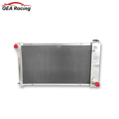Front view of the 3-Row aluminum radiator for 1967-1979 Chevrolet & GMC C/G/K/P series trucks, Jimmy, and 1500/2500/3500 models.