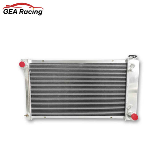 Front view of the 3-Row aluminum radiator for 1967-1979 Chevrolet & GMC C/G/K/P series trucks, Jimmy, and 1500/2500/3500 models.