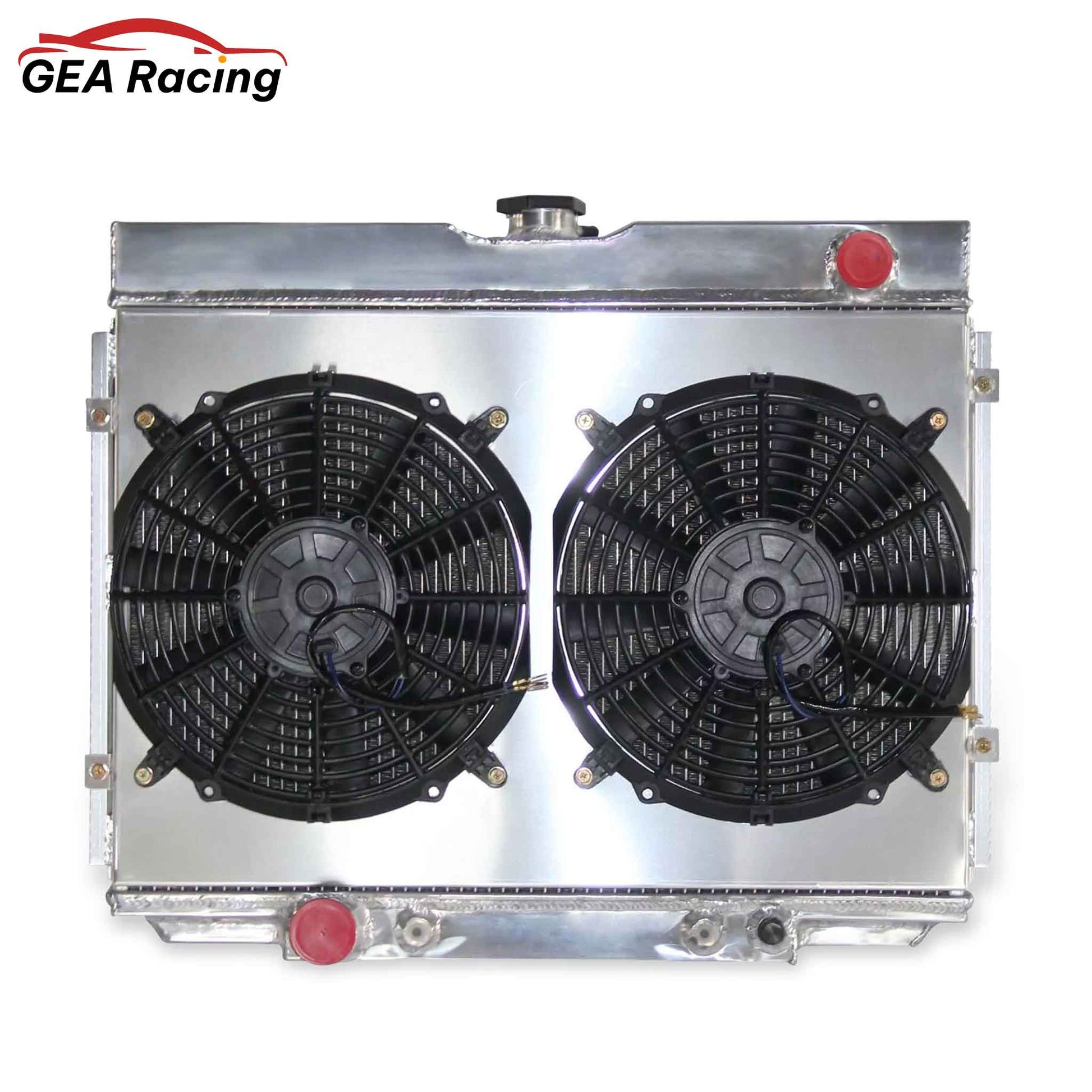 Aluminum Radiator Shroud & Fans 3 Row Front Mounting Points Ford Mustang/Torino V8 BIG BLOCK (1967-1970) Direct Fit AT/MT