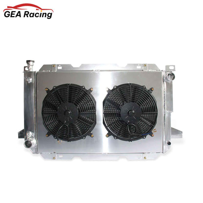 3 Row Aluminum Radiator with Fan Shroud Front View for 1985-1997 Ford Bronco/F-150 to F-450 (AT/MT)
