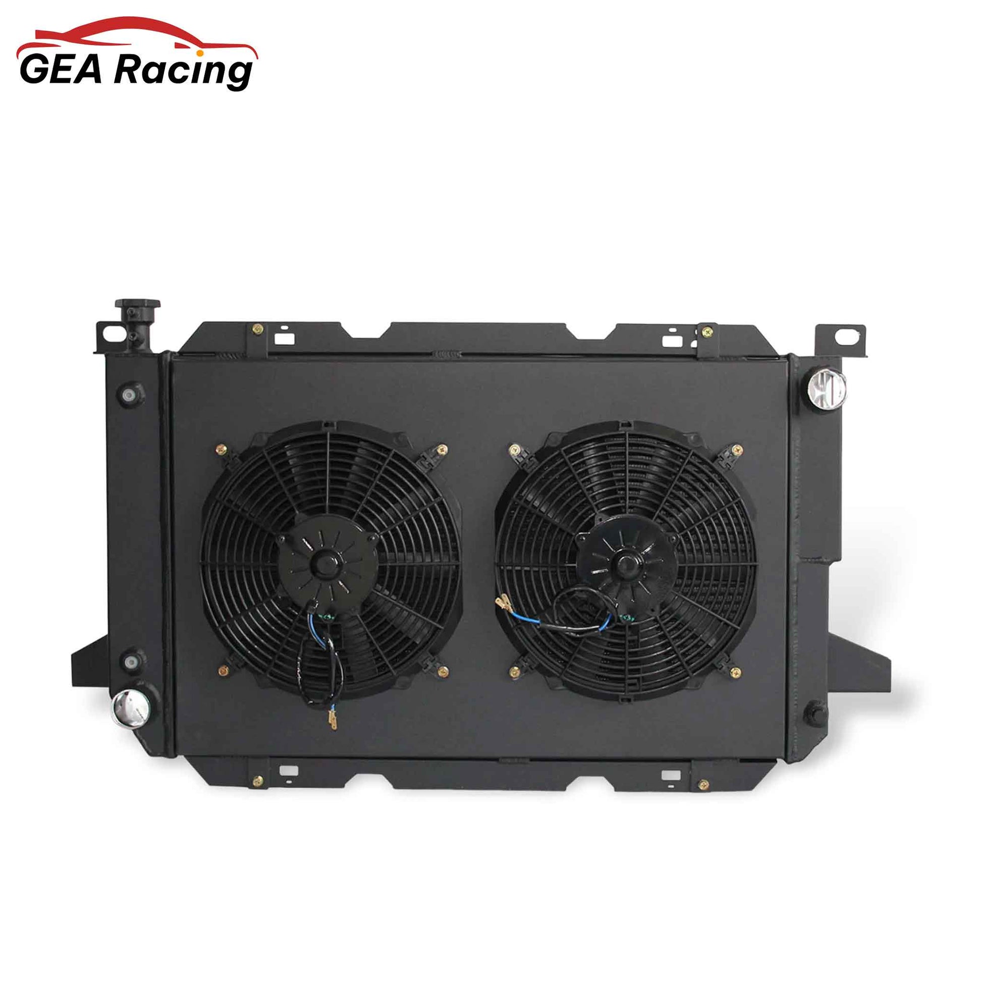 3 Row Heavy Duty Radiator with Integrated Fan Shroud for 1985-1997 Ford F-Series & Bronco V8 Engines (Front Installation View)